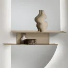 Landelijke wandplank met twee metalen planken in drie kleuren. Viadurini