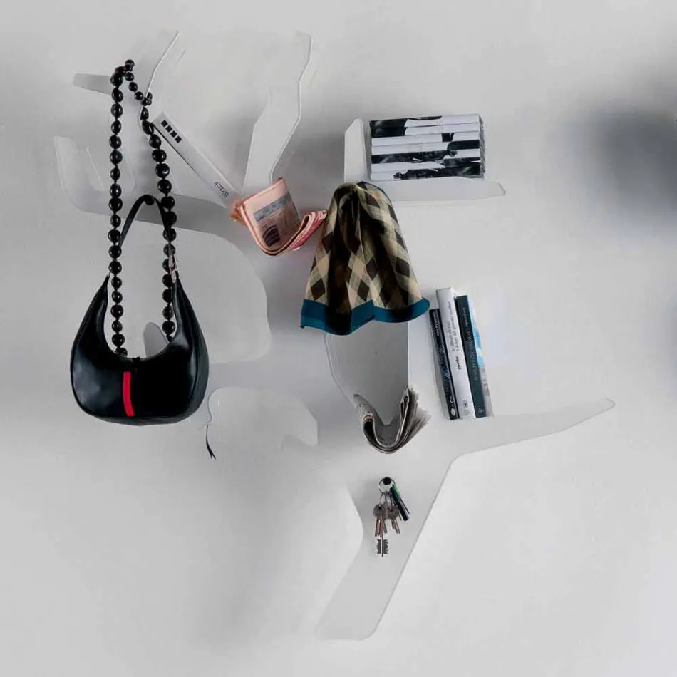 Wandplank van plexiglas met kapstokken Made in Italy - Neon Viadurini