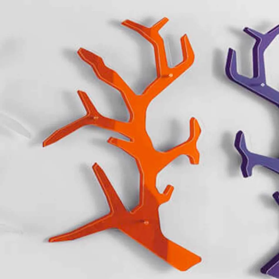 Wandplank van plexiglas met kapstokken Made in Italy - Neon Viadurini