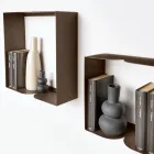 Metalen plank in twee maten en drie kleuren met gebogen details - Thalia Viadurini