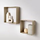 Metalen plank in twee maten en drie kleuren met gebogen details - Thalia Viadurini