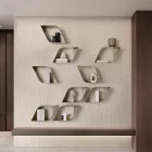 Eteris metalen wandplank met opbergruimte, verkrijgbaar in drie kleuren. Viadurini