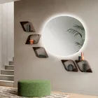 Eteris metalen wandplank met opbergruimte, verkrijgbaar in drie kleuren. Viadurini