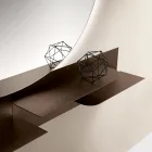 Modern design metalen plank met twee horizontale planken - Miro Viadurini