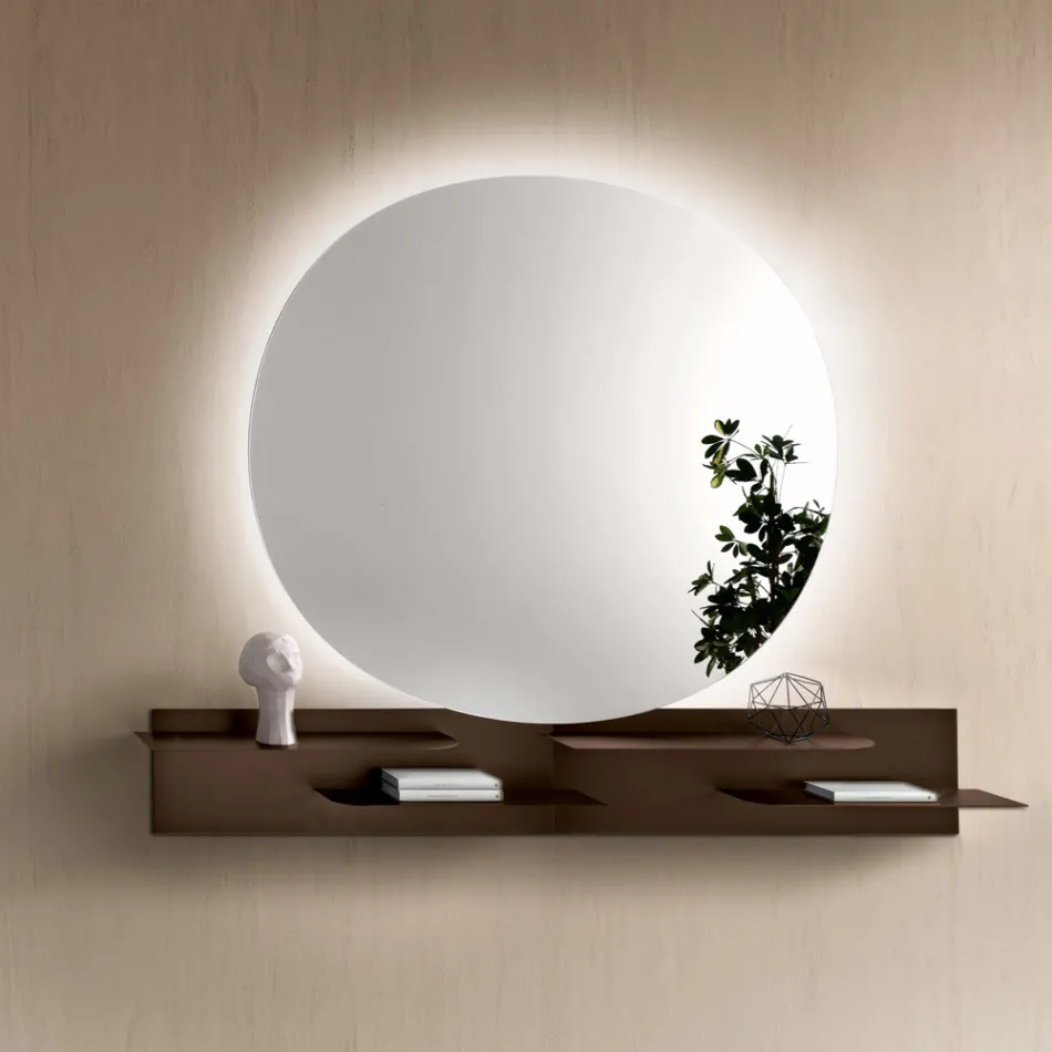 Modern design metalen plank met twee horizontale planken - Miro Viadurini