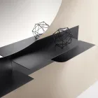 Modern design metalen plank met twee horizontale planken - Miro Viadurini