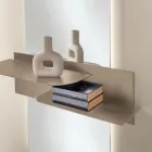 Modern design metalen plank met twee horizontale planken - Miro Viadurini