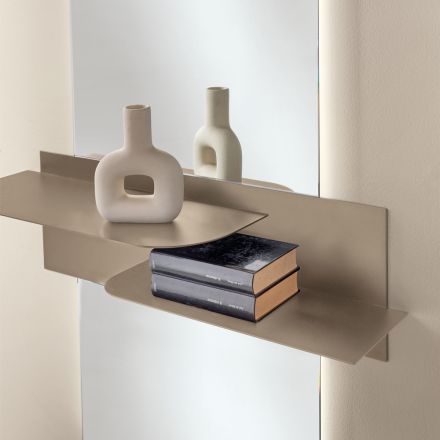 Modern design metalen plank met twee horizontale planken - Miro Viadurini
