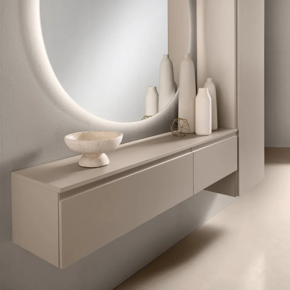 Melamine plank met opening aan de voorzijde, verkrijgbaar in twee maten en meerdere kleuren - Lunis Viadurini