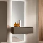 Melamine plank met opening aan de voorzijde, verkrijgbaar in twee maten en meerdere kleuren - Lunis Viadurini