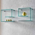 Wandplanken in transparant glasdesign Made in Italy 2 stuks - Roll