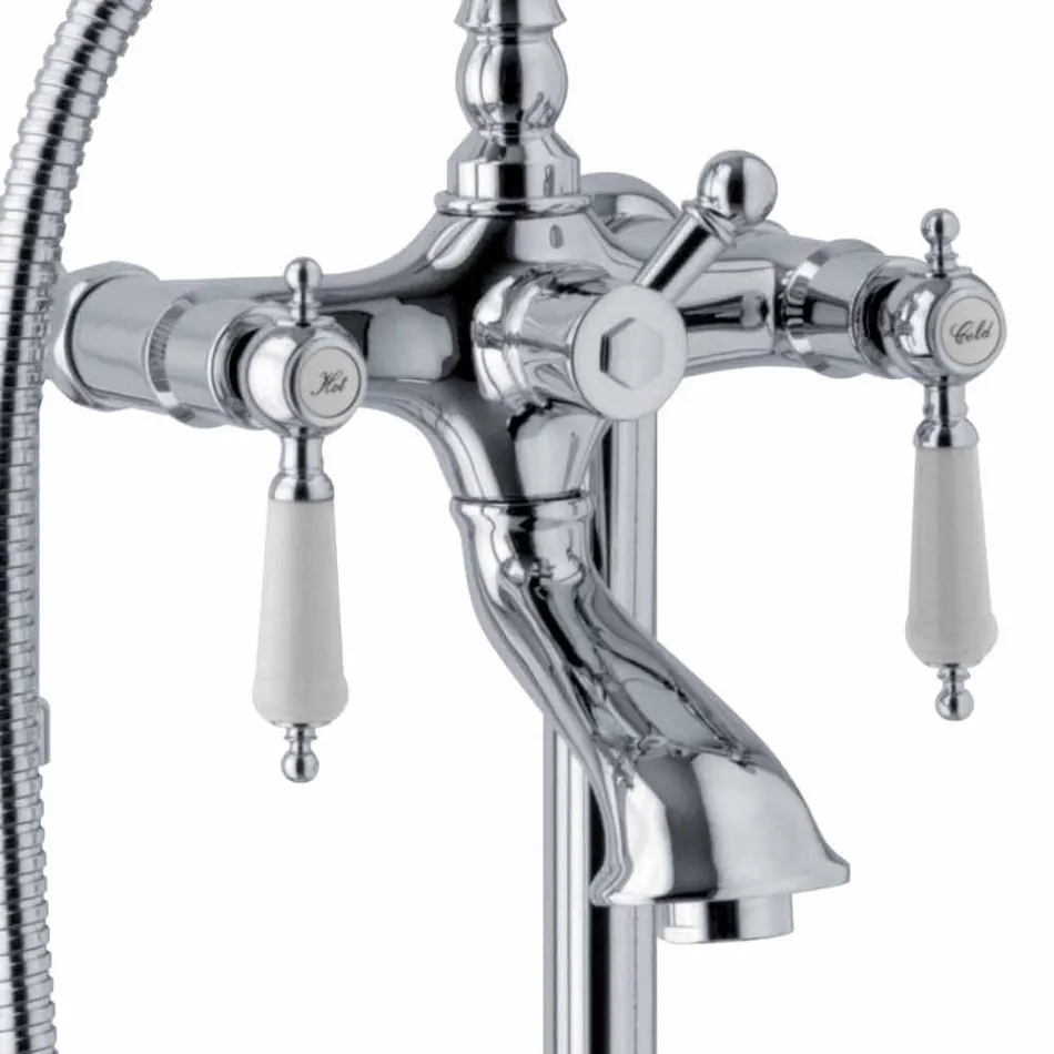 Kolommengkraan voor bad met douche in messing Made in Italy - Shelly Viadurini