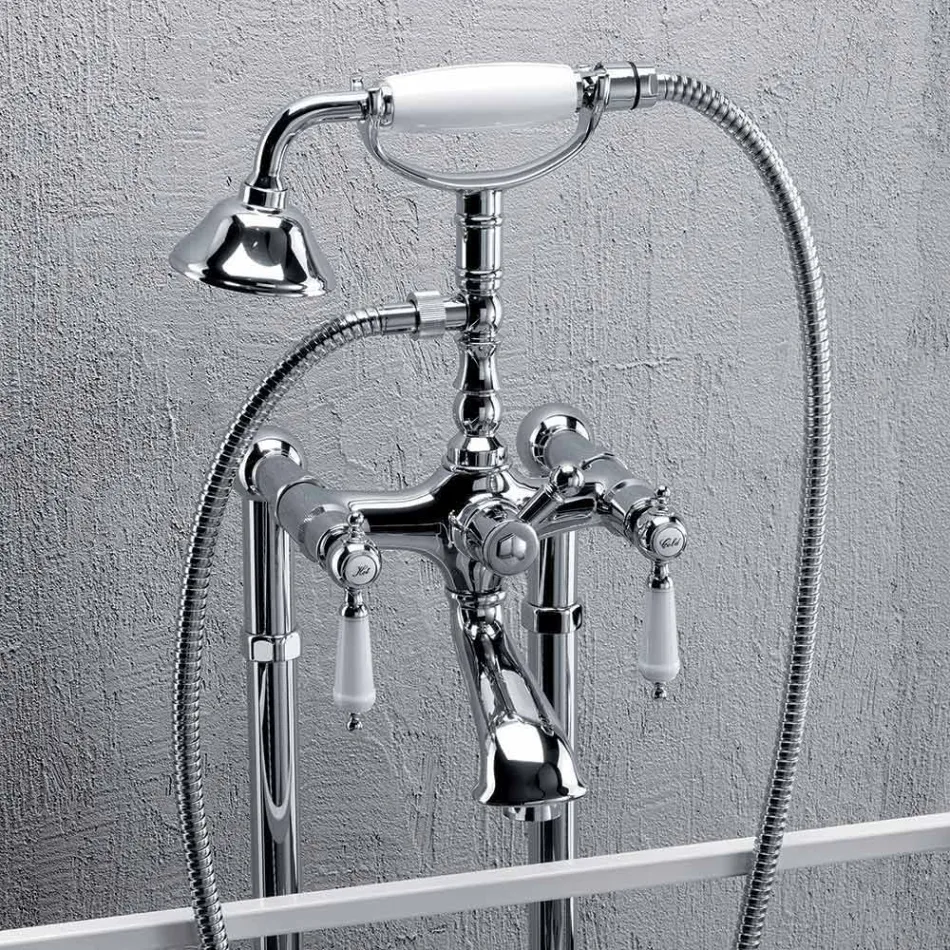 Kolommengkraan voor bad met douche in messing Made in Italy - Shelly Viadurini