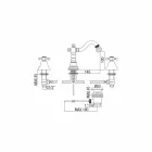 3-gats bidetmengkraan in messing Klassiek ontwerp Made in Italy - Lisca Viadurini