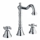 Klassieke 3-gatsmengkraan voor wastafel in messing Made in Italy - Lisca Viadurini