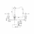 Klassieke 3-gats messing wastafelmengkraan Made in Italy - Shelly Viadurini