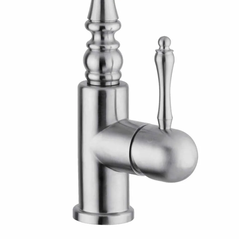 Klassieke roestvrijstalen gootsteenmengkraan Made in Italy - Gift Viadurini