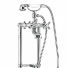 Klassieke mengkraan voor badkuip op de vloer in messing Made in Italy - Panico Viadurini