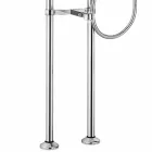 Klassieke mengkraan voor badkuip op de vloer in messing Made in Italy - Panico Viadurini