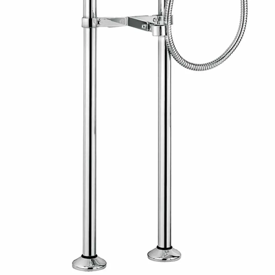 Klassieke mengkraan voor badkuip op de vloer in messing Made in Italy - Panico Viadurini