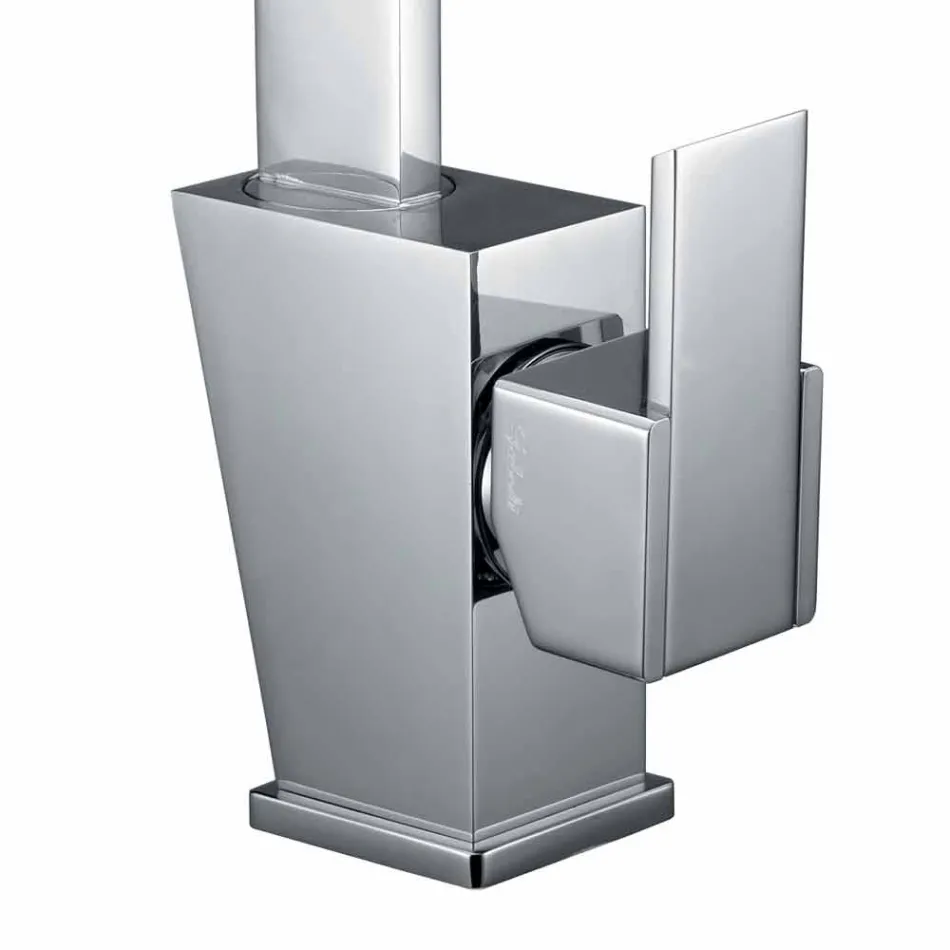 Mengkraan met verstelbare uitloop voor wastafel in messing Made in Italy - Alibi Viadurini