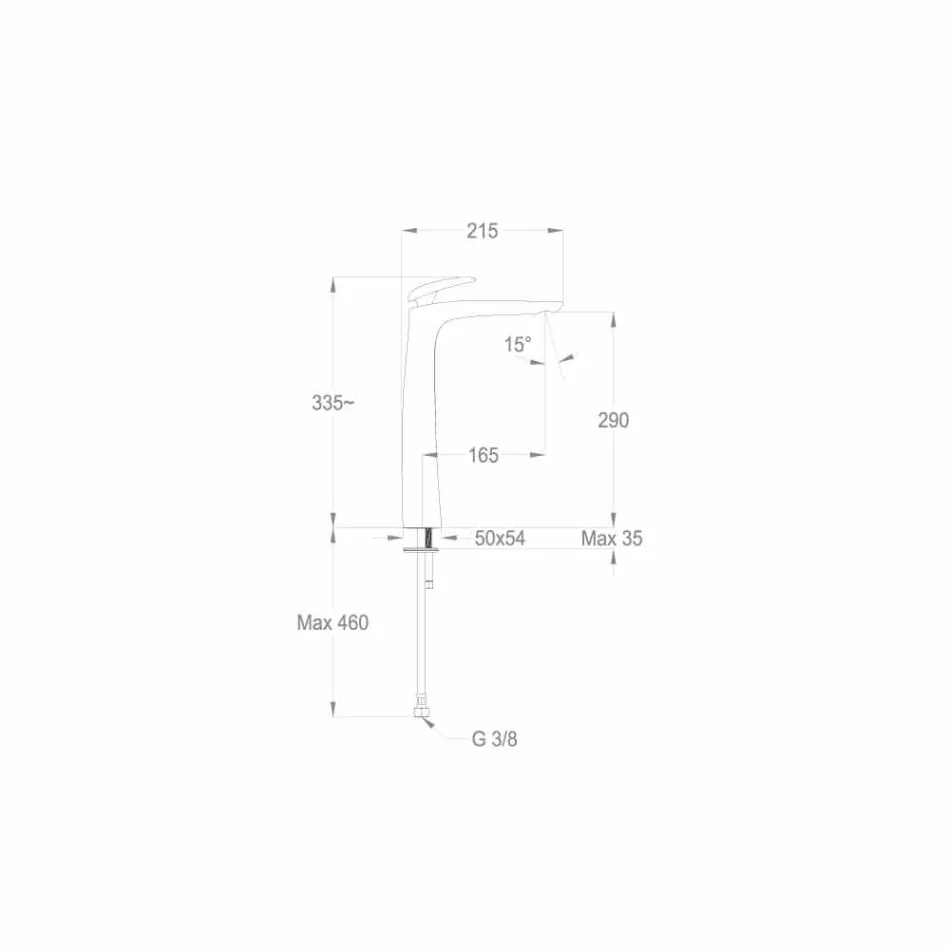 Designmengkraan voor wastafel in messing Made in Italy - Filipo Viadurini