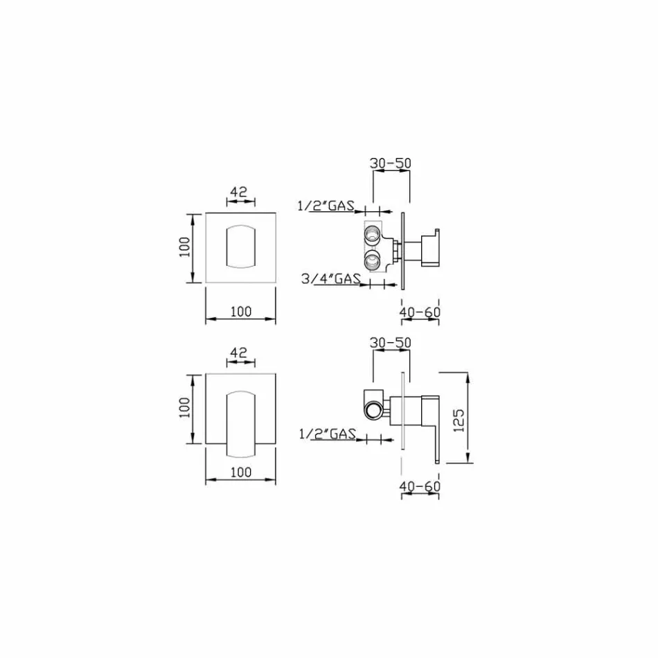 Douchemengkraan met 5-weg omstelling Made in Italy - Sika Viadurini