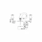 Klassiek design 3-gats wastafelmengkraan in messing Made in Italy - Lisca Viadurini