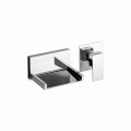 Moderne wandgemonteerde wastafelmengkraan met watervaluitloop Made in Italy - Bibo
