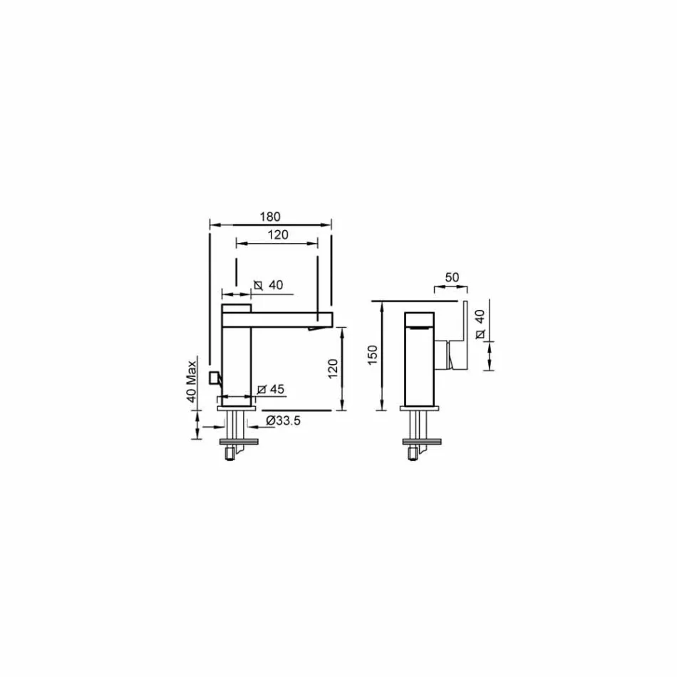 Wastafelmengkraan met zijhendel van Made in Italy Design - Panela Viadurini