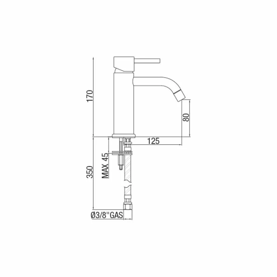 Badkamer Wastafelmengkraan in Verchroomd Messing Modern Design Gemaakt in Itlay - Liro Viadurini
