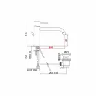 Wastafelmengkraan met uitloop 200 mm hartafstand in messing Made in Italy - Liro Viadurini