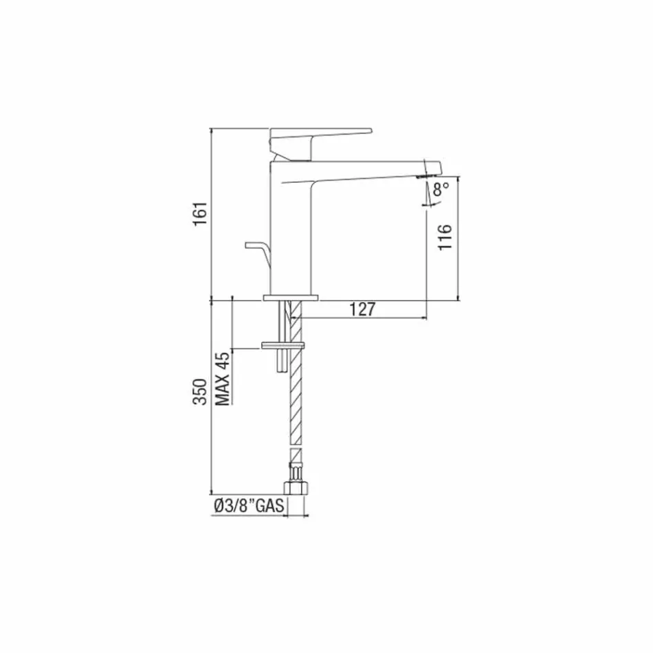 Moderne wastafelmengkraan zonder afvoer Made in Italy - Galla Viadurini