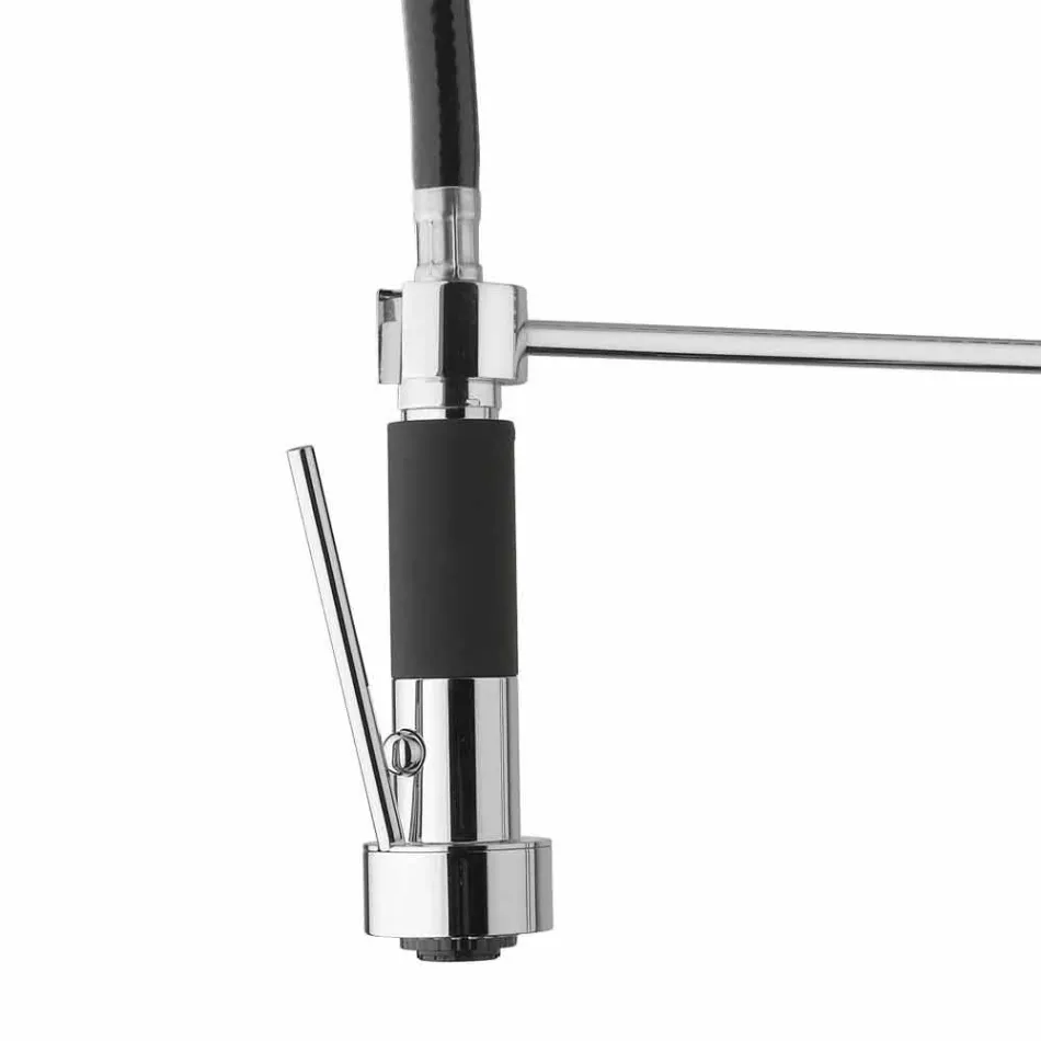 Chroom messing gootsteenmengkraan met douche Made in Italy - Kondor Viadurini