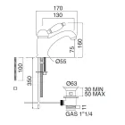 Klassieke stijl handgemaakte messing wastafelmengkraan met hendel - Noriana Viadurini