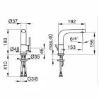 Moderne eengreeps wastafelmengkraan in metaal - Pinto Viadurini