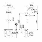 Moderne douchemengkraan met douchekop en metalen handdouche - Zanio Viadurini
