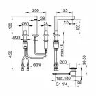Moderne driegats mengkraan voor wastafel in chroom metaal - Girino Viadurini