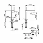 Moderne badkamer wastafelmengkraan in verchroomd metaal - Girino Viadurini