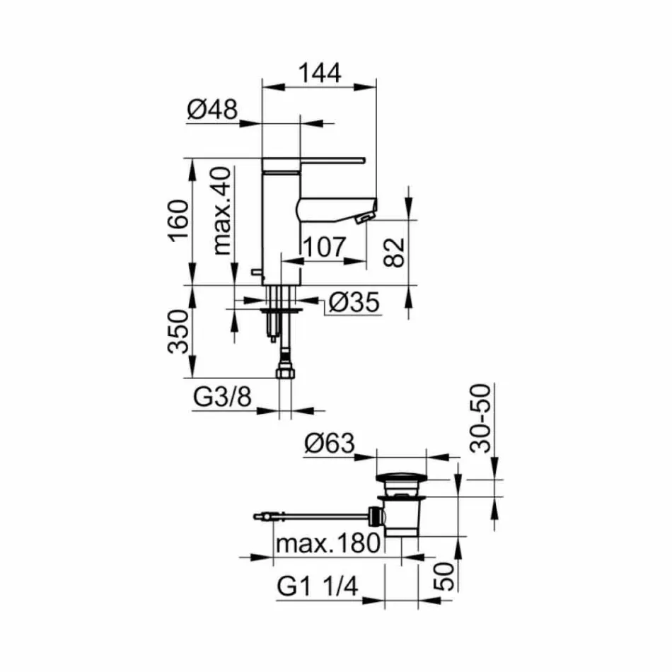 Moderne wastafelmengkraan in verchroomd metaal - Zanio Viadurini