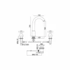 Moderne mengkraan voor wastafel met afvoer in messing chroom Made in Italy - Liro Viadurini