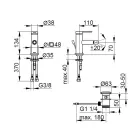 Eengreeps bidetmengkraan met plat design in verchroomd messing - Agenore Viadurini