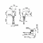 Eengreepsmengkraan modern design voor badkamerwastafel verchroomd - Gonzo Viadurini
