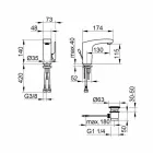 Eengreepsmengkraan modern design voor badkamerwastafel verchroomd - Gonzo Viadurini