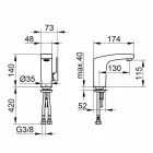 Eengreepsmengkraan modern design voor badkamerwastafel verchroomd - Gonzo Viadurini