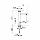 Modern design eengreepsmengkraan voor badkamerwastafel in metaal - Zanio Viadurini