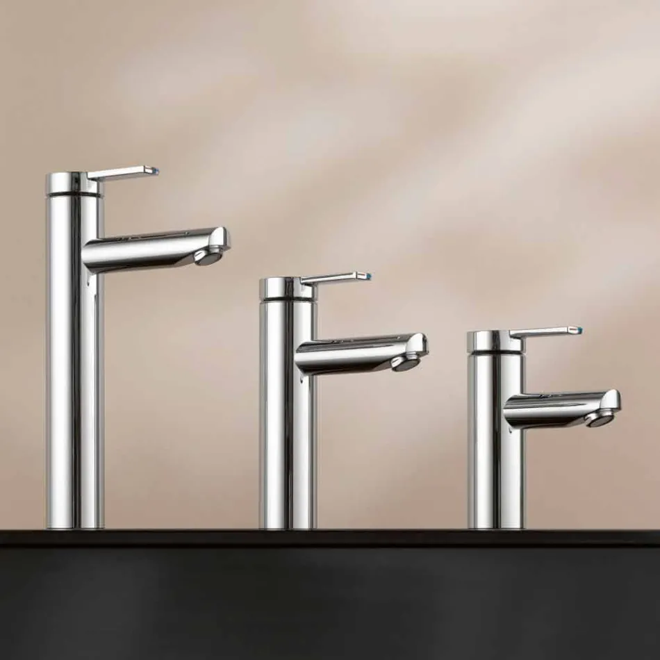 Modern design eengreepsmengkraan voor badkamerwastafel in metaal - Zanio Viadurini