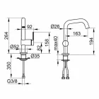 Modern design eengreepsmengkraan voor badkamerwastafel in metaal - Zanio Viadurini