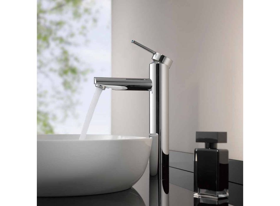 Modern design eengreepsmengkraan voor badkamerwastafel in metaal - Zanio Viadurini