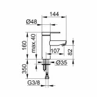 Modern design eengreepsmengkraan voor badkamerwastafel in metaal - Zanio Viadurini